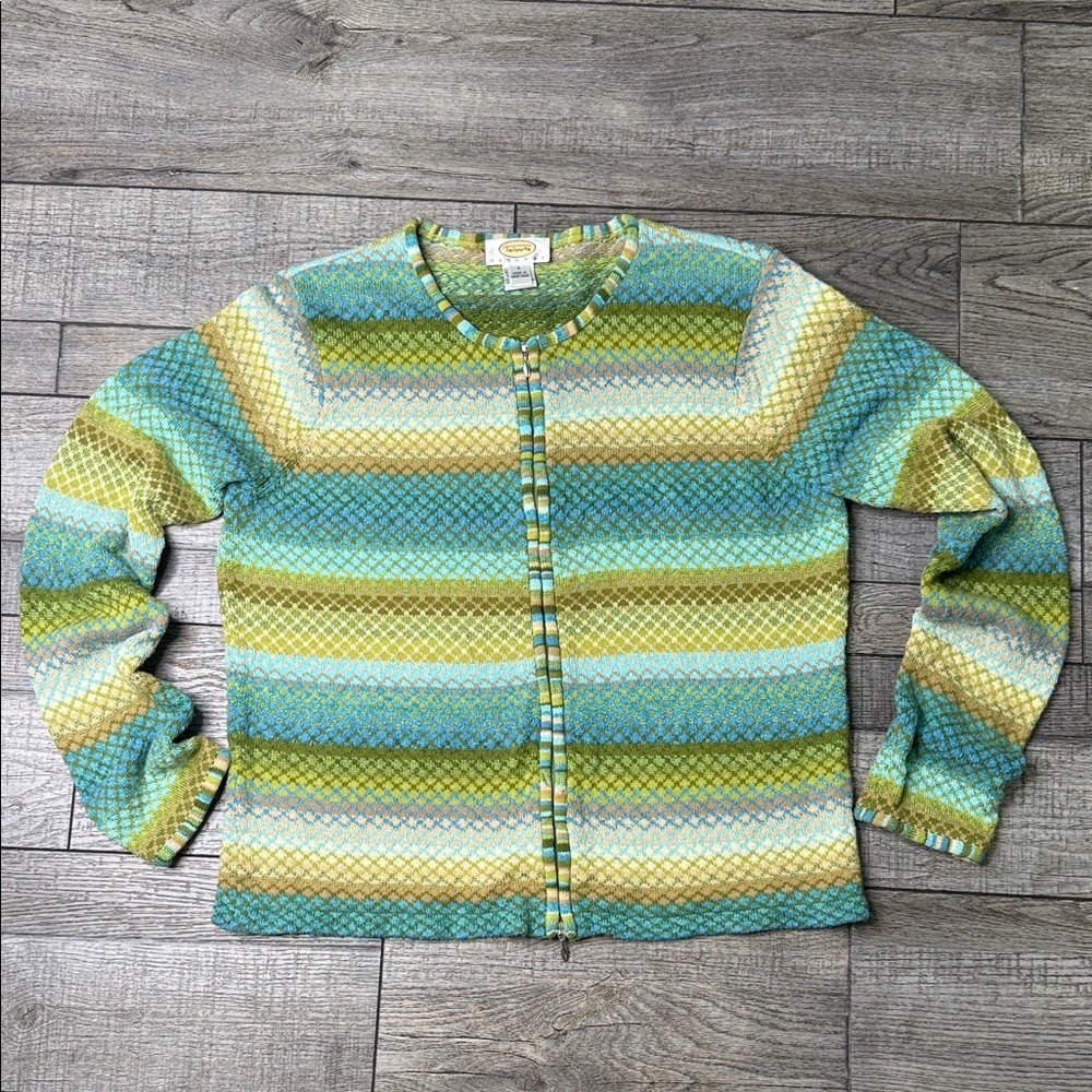 Talbots Multicolor Striped Cardigan